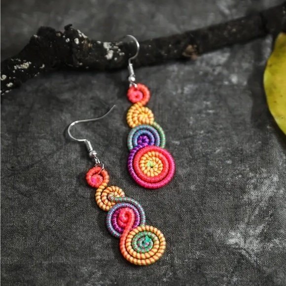 Fashion Jewelry Jewelry - Pink Swirl Dangle Earrings